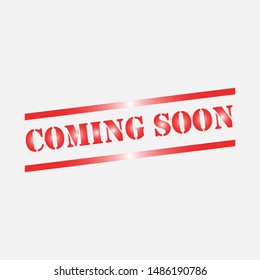 Coming Soon Icon Banner - Vector, Text Sign & Symbol Illustration.