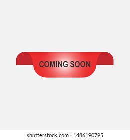 Coming Soon Icon Banner - Vector, Text Sign & Symbol Illustration.