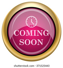 Coming soon icon. Internet button on white background. EPS10 vector.
