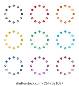  Coming soon icon isolated on white background. Set icons colorful