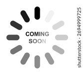 Coming soon icon, Coming soon loading icon, Flat vector illustration design isolated on white background.