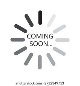 Coming soon icon, Coming soon loading icon, Flat vector illustration design isolated on white background.