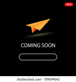 Coming soon, icon, paper plane