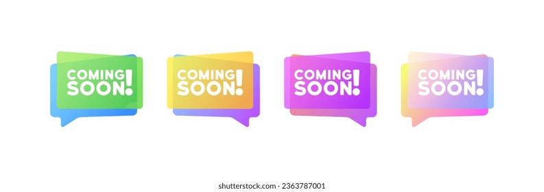 Coming soon icons. Flat, color, coming soon sign. Vector icon