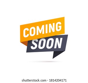 Coming soon isolated vector icon paper style. Promotion sign. Start a new business design element svg