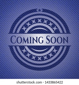 Coming Soon jean background. Vector Illustration. Detailed.