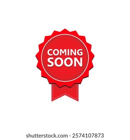 COMING SOON label, Banner tag, for advertising, promotion, retail, website, graphic design project, app design or online store. Vector design template.