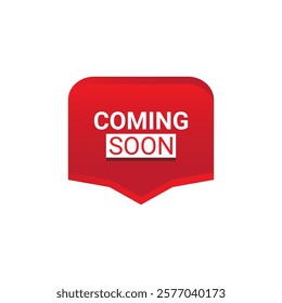 COMING SOON Label, Sticker, Banner, tag, for advertising, promotion, retail, website, graphic design project, app design or online store. Vector design element.