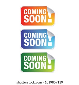 Coming Soon label tag vector