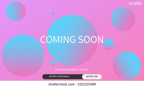 Coming soon landing page simple design with gradient color