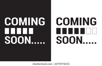 Coming soon loading. No image, coming soon page icon isolated on white and black  background. EPS 10