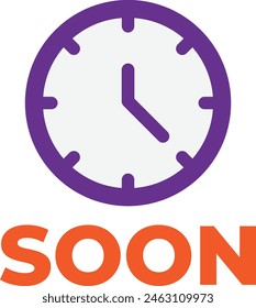 Coming Soon Maintenance Icon Vector Flat Illustration