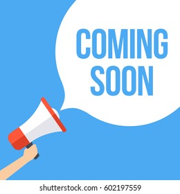 Coming Soon Megaphone Banner Stock Vector (Royalty Free) 602197559 ...