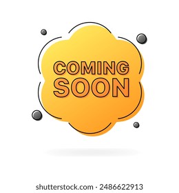 Coming soon message icon. Flat style. Vector icon.