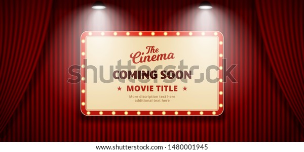 Coming Soon Movie Cinema Banner Design Stock Vector (Royalty Free ...