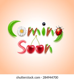 Coming soon nature concept mixed media realistic vector background