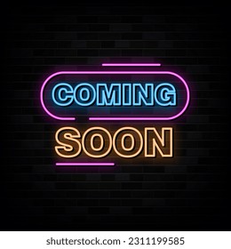 Coming Soon Neon Signs Vector Design Template Neon Style - Shutterstock ID 2311199585