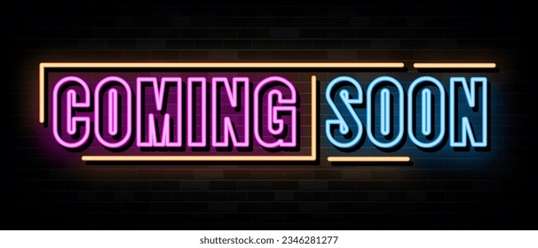 Coming Soon Neon Signs Vector Design Template Neon Style
