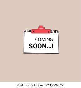 Coming soon. Note pad. Vector illustration.