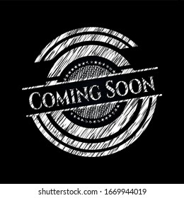 Coming Soon on chalkboard. Vector Illustration. Detailed.