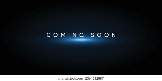 coming soon on dark background with glowing lights vector