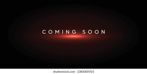 coming soon on dark background with glowing red lights vector