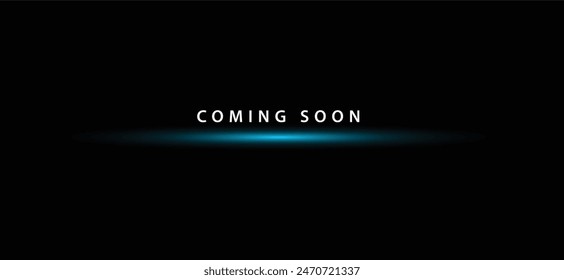 coming soon on dark background with glowing lights vector
