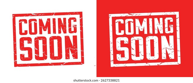 Coming soon on red rubber stamp