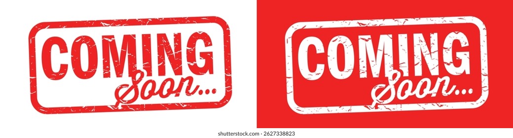 Coming soon on red rubber stamp