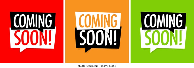 Coming soon on speech bubble