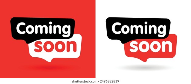Coming soon on speech bubble