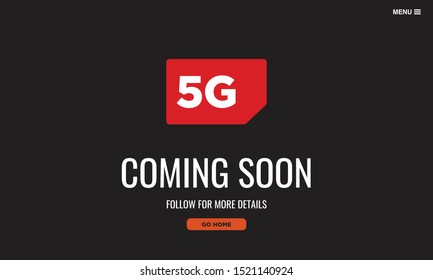 Coming Soon Page with 5G Sim Card 