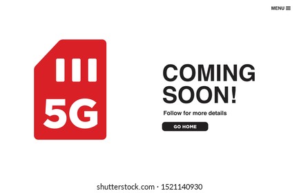 Coming Soon Page with 5G Sim Card 