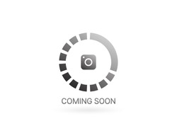 coming soon. photo icon with loading circle. no picture, no image available. vector illustration