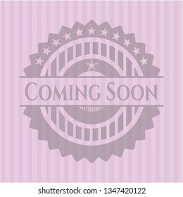 Coming Soon pink emblem