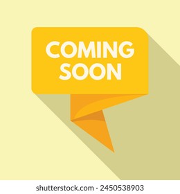 Coming soon post icon flat vector. Business brand new. Product button