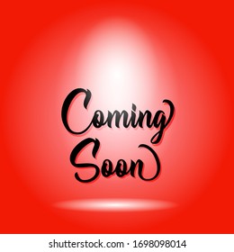 Coming soon poster design isolated red background