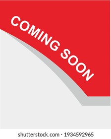 coming soon promo banners, tag labels. vektor isolate red shop or store banner and ribbon sign