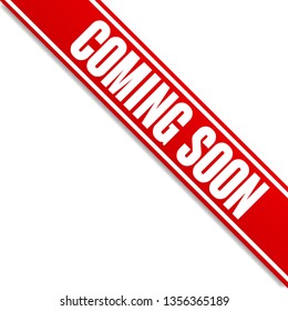 coming soon red banner vector