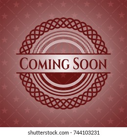 Coming Soon red emblem. Retro