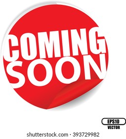Coming soon red Label, Sign, stickers and symbol -Vector Illustration
