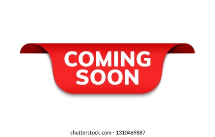 Coming Soon Red Ribbon Label Banner Stock Vector (Royalty Free ...