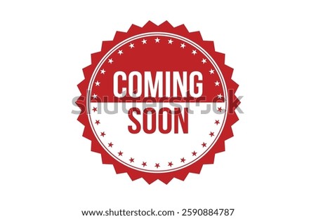 Coming soon red ribbon label banner.