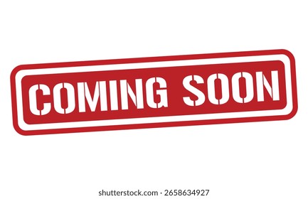 COMING SOON red stamp text vector, rubber stamp