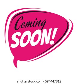 coming soon retro speech bubble