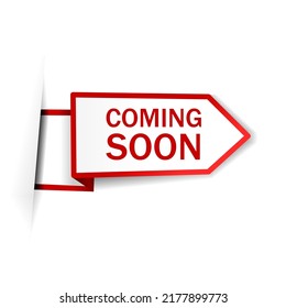 Coming soon ribbon banner design. New Product or Store Opening, vector illustration.