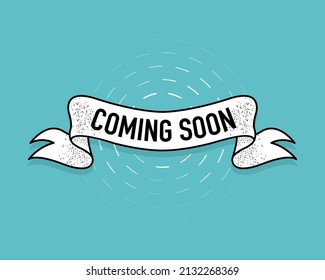 Coming soon ribbon isolated on white background. Vector illustration