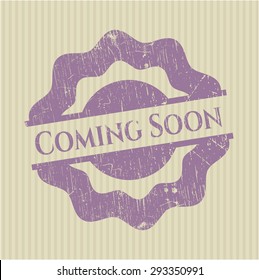 Coming Soon rubber grunge seal