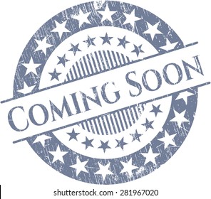 Coming soon rubber grunge stamp