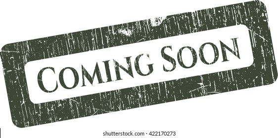 Coming Soon rubber grunge texture stamp